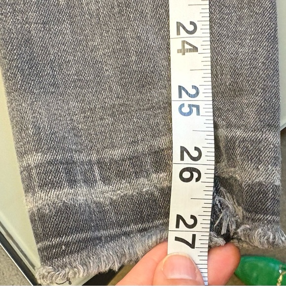 Garage skinny midrise zip and button raw hem grey ankle denim jeans size 00 - Picture 11 of 13